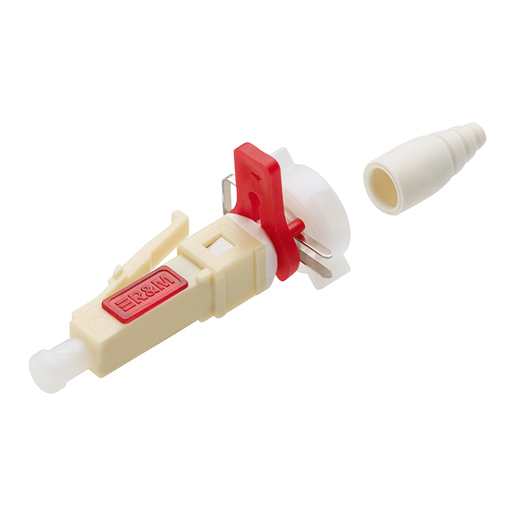R&M, FO Field LC, Grade Bmf, PC, beige, OM4 fiber stub, 250µm fibers up to 0.9mm fibers