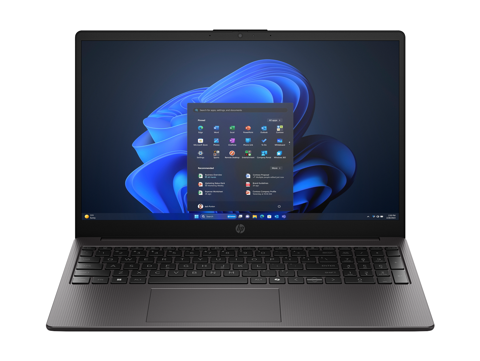 HP 15.6-inch notebook laptop with Intel Core 7 processor, shown as a professional everyday laptop.