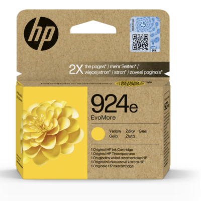 HP 924e EvoMore Yellow Original Ink Cartridge (4K0U9NE#CE1)