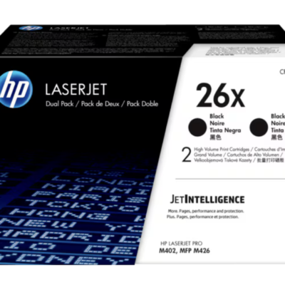 HP 26X 2-Pack High Yield Black Original LaserJet Toner Cartridges (CF226XD)