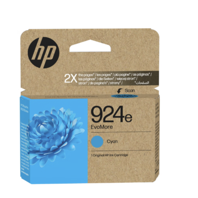 HP 924e EvoMore Cyan Original Ink Cartridge (4K0U7NE#CE1)
