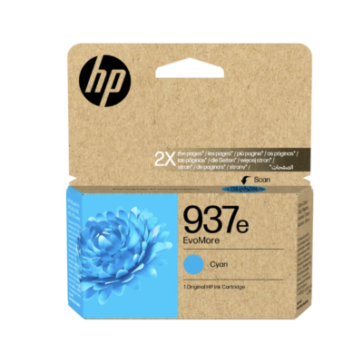 HP 937e EvoMore Cyan Original Ink Cartridge (4S6W6NE#CE1)